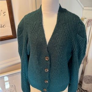 Design History Deep Green Cardigan Sweater